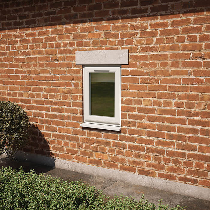 Crystal Clear Glass Double Glazed uPVC Window - Agate and White