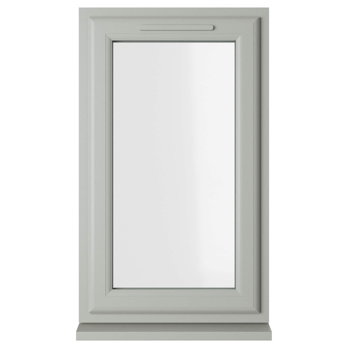 Crystal Clear Glass Double Glazed uPVC Window - Agate and White