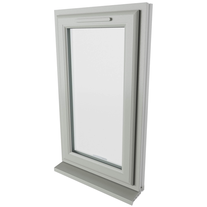 Crystal Clear Glass Double Glazed uPVC Window - Agate and White