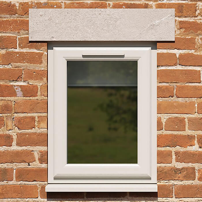 Crystal Clear Glass Double Glazed uPVC Window - Agate and White