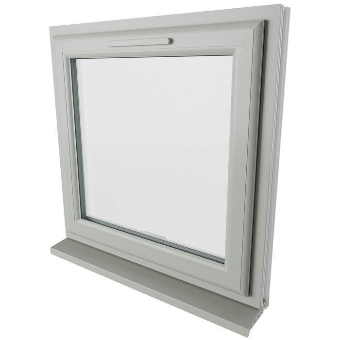 Crystal Clear Glass Double Glazed uPVC Window - Agate and White