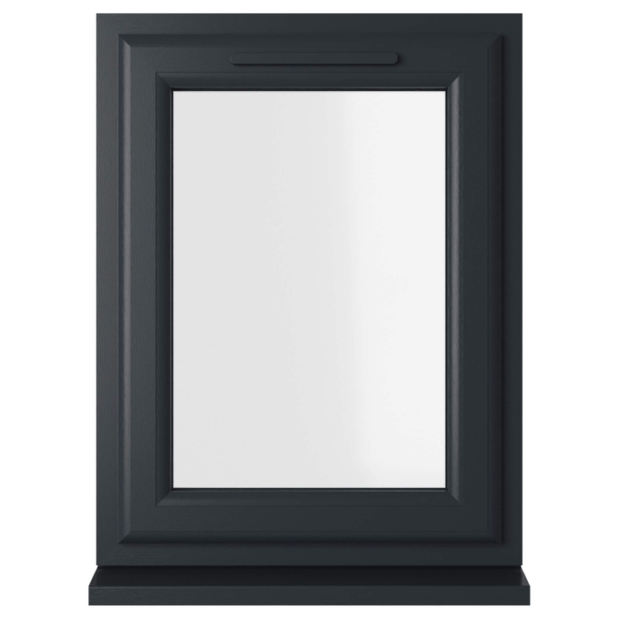 Crystal Clear Glass Triple Glazed uPVC Window - Grey and White - Left Handed