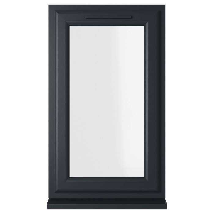 Crystal Clear Glass Triple Glazed uPVC Window - Grey and White - Left Handed