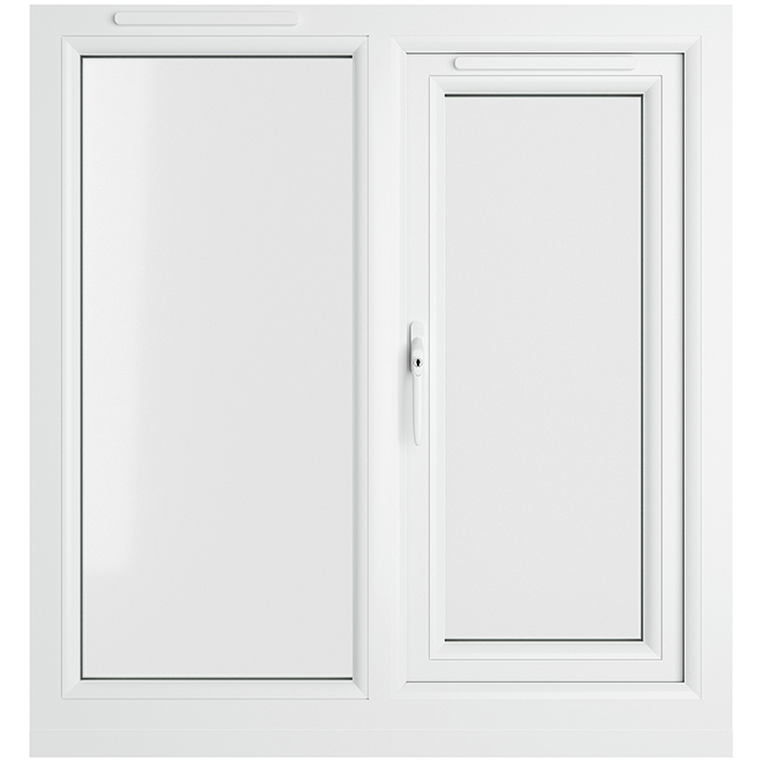 Crystal 2 Clear Glass Triple Glazed uPVC Window - Grey and White - Left Handed