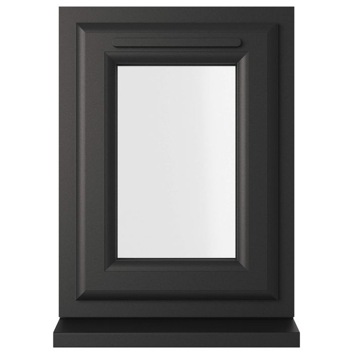 Crystal 1 Clear Glass Triple Glazed uPVC Window - Black and White