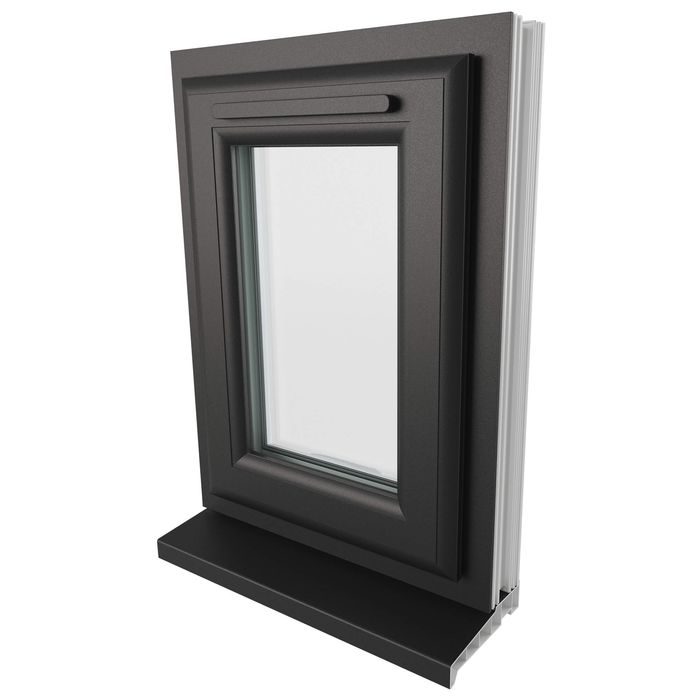 Crystal 1 Clear Glass Triple Glazed uPVC Window - Black and White
