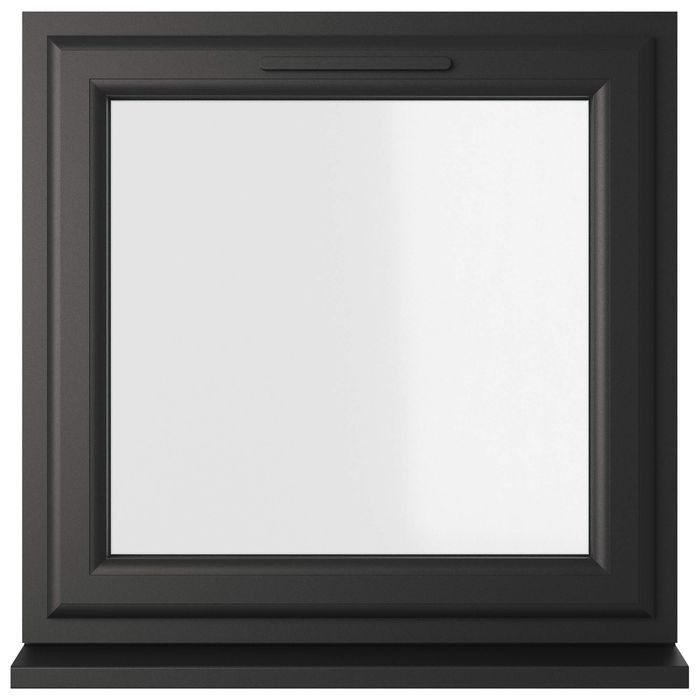 Crystal 1 Clear Glass Triple Glazed uPVC Window - Black and White