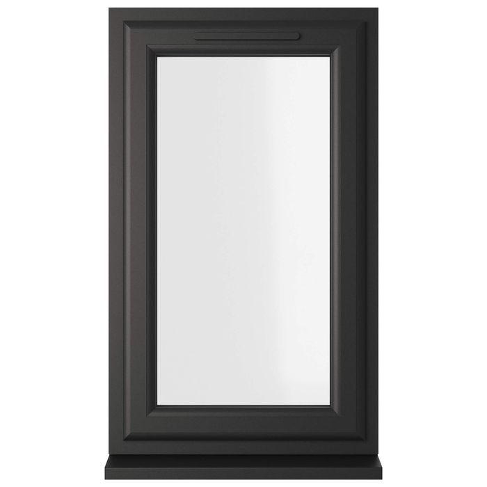 Crystal 1 Clear Glass Triple Glazed uPVC Window - Black and White