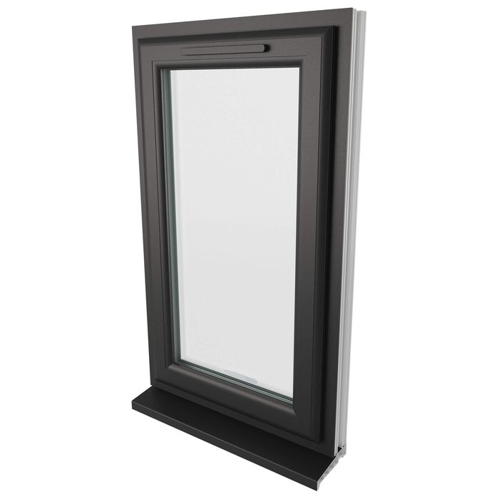 Crystal 1 Clear Glass Triple Glazed uPVC Window - Black and White