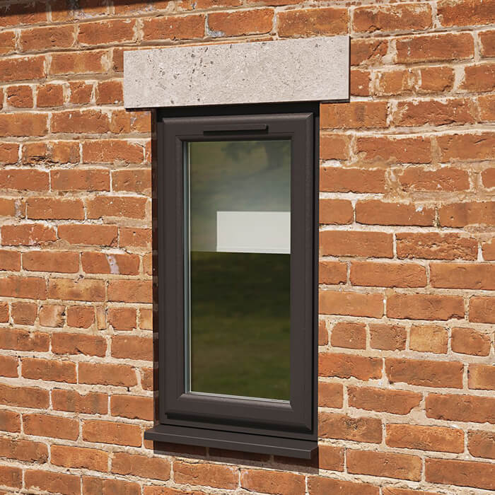 Crystal 1 Clear Glass Triple Glazed uPVC Window - Black and White