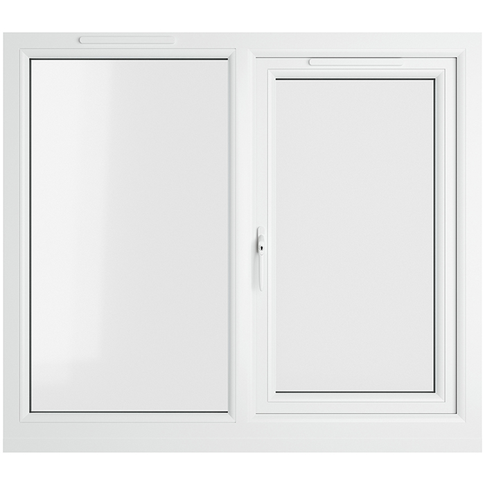 Crystal 2 Clear Glass Triple Glazed uPVC Window - Grey and White - Left Handed