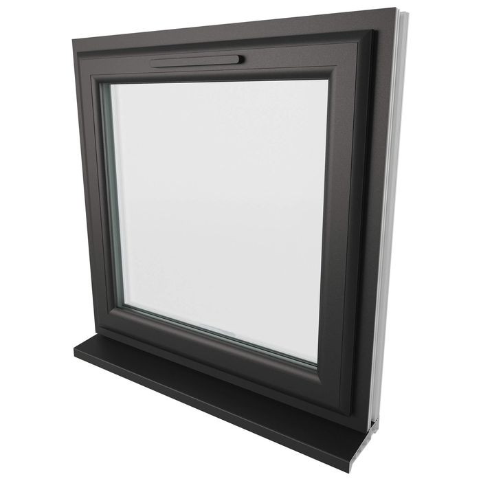 Crystal 1 Clear Glass Triple Glazed uPVC Window - Black and White