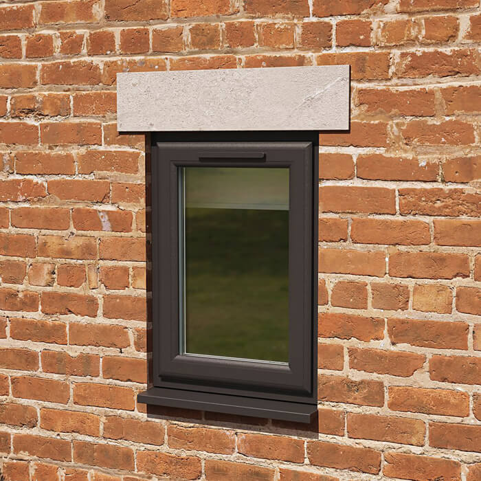 Crystal 1 Clear Glass Triple Glazed uPVC Window - Black and White