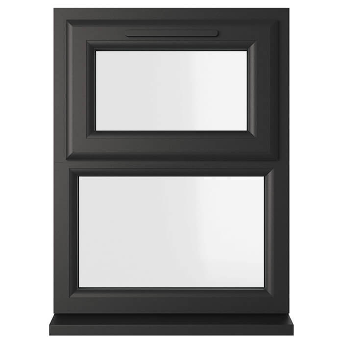 Crystal 2 Clear Glass Triple Glazed uPVC Window - Black and White