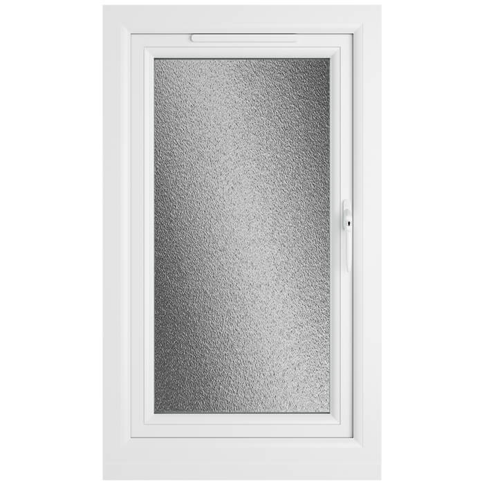Crystal 1 Obscure Glass Triple Glazed uPVC Window - Grey and White - Right Handed