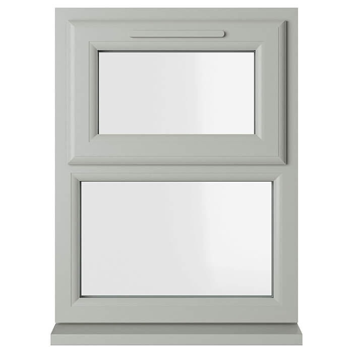 Crystal 2 Clear Glass Triple Glazed uPVC Window - Agate and White