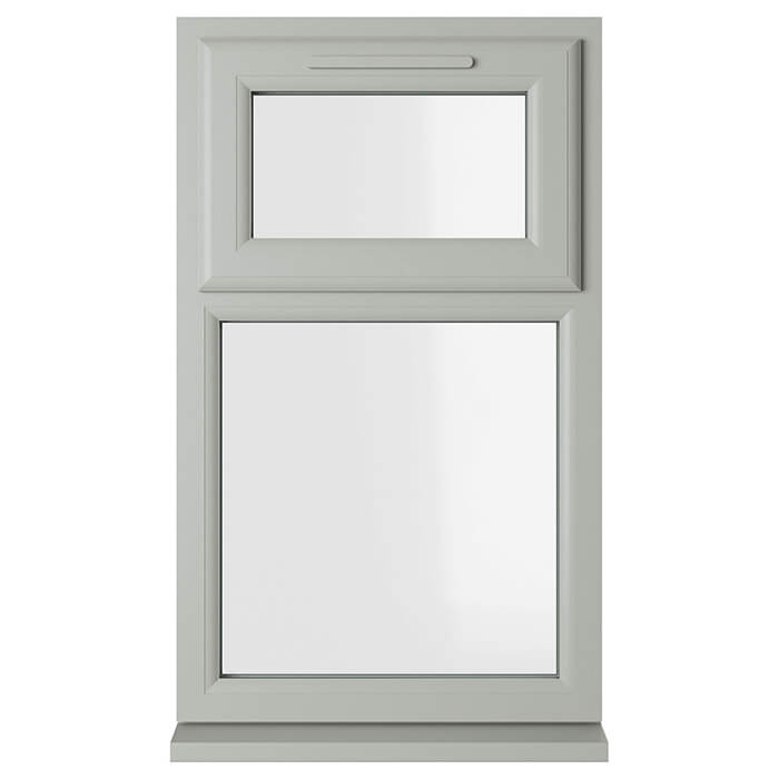 Crystal 2 Clear Glass Triple Glazed uPVC Window - Agate and White
