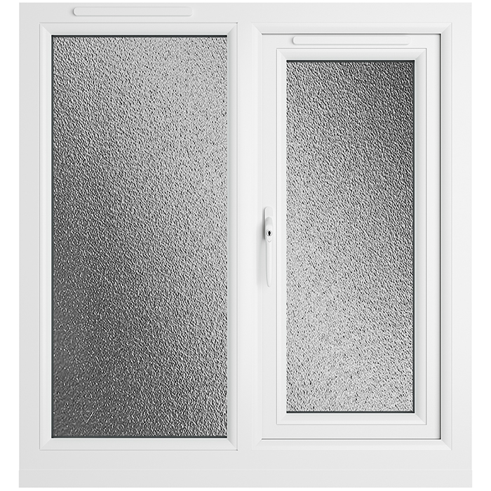 Crystal 2 Obscure Glass Triple Glazed uPVC Window - White - Left Handed
