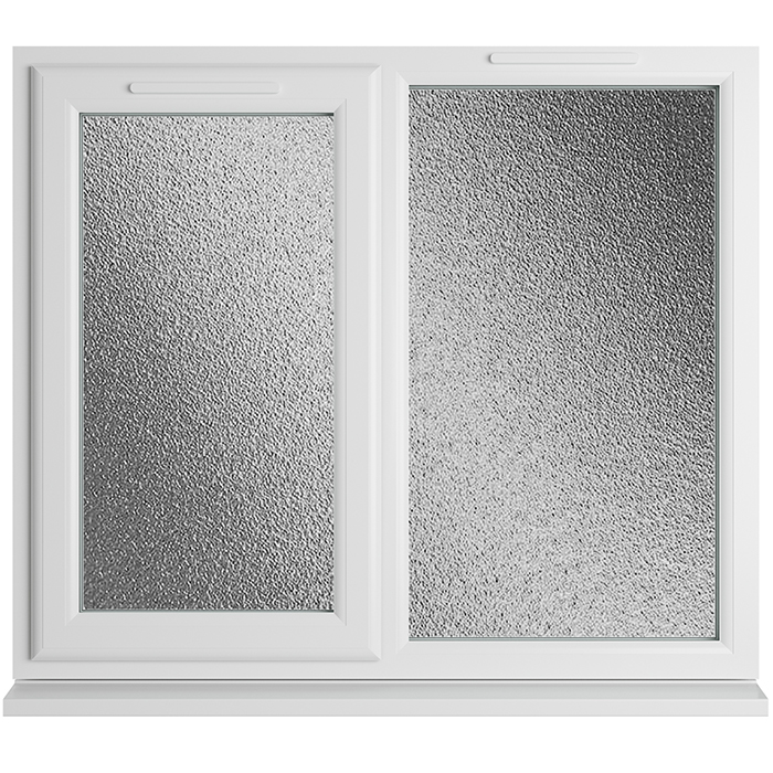 Crystal 2 Obscure Glass Triple Glazed uPVC Window - White - Left Handed