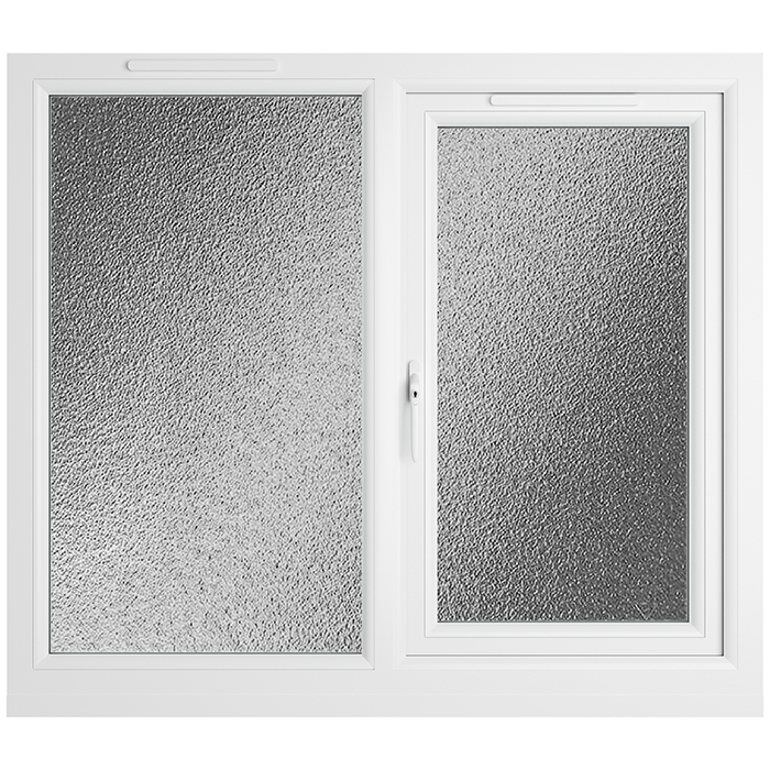 Crystal 2 Obscure Glass Triple Glazed uPVC Window - White - Left Handed
