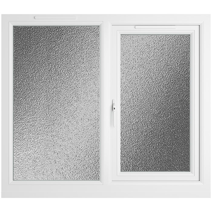 Crystal 2 Obscure Glass Triple Glazed uPVC Window - White - Left Handed