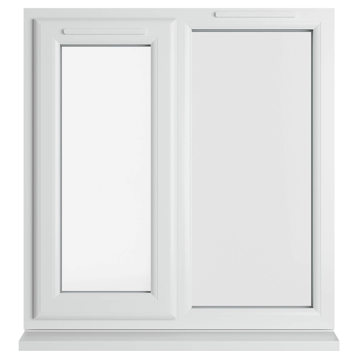 Crystal 2 Clear Glass Triple Glazed uPVC Window - White - Left Handed