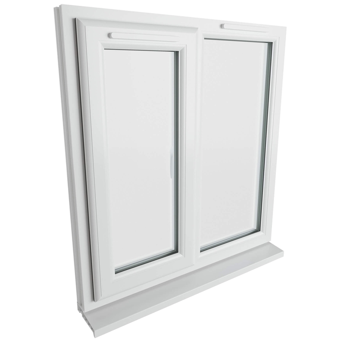Crystal 2 Clear Glass Triple Glazed uPVC Window - White - Left Handed