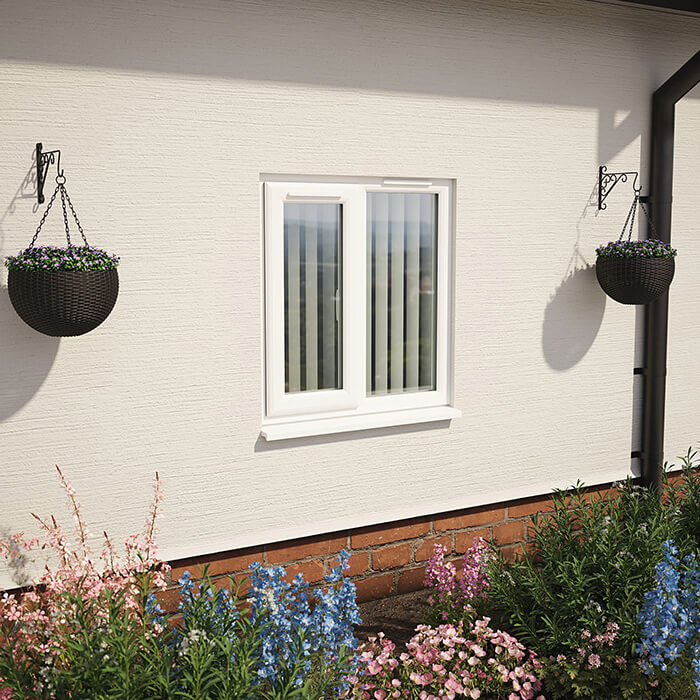 Crystal 2 Clear Glass Triple Glazed uPVC Window - White - Left Handed