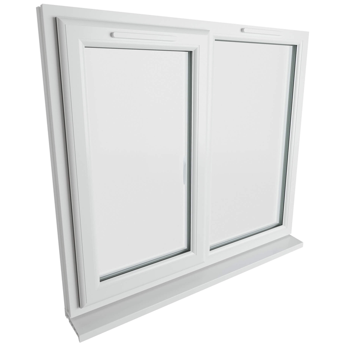 Crystal 2 Clear Glass Triple Glazed uPVC Window - White - Left Handed