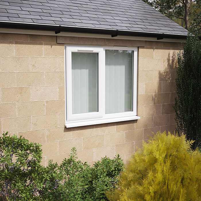 Crystal 2 Clear Glass Triple Glazed uPVC Window - White - Left Handed