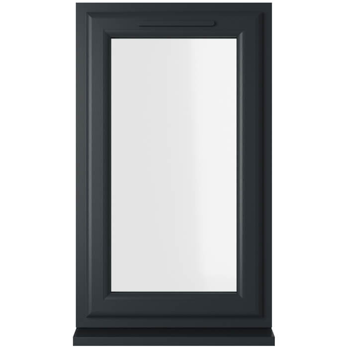 Crystal 1 Clear Glass Triple Glazed uPVC Window - Grey and White - Right Handed