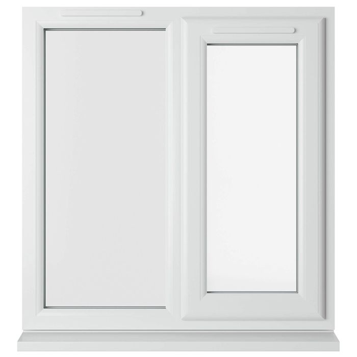 Crystal 2 Clear Glass Triple Glazed uPVC Window - White - Right Handed