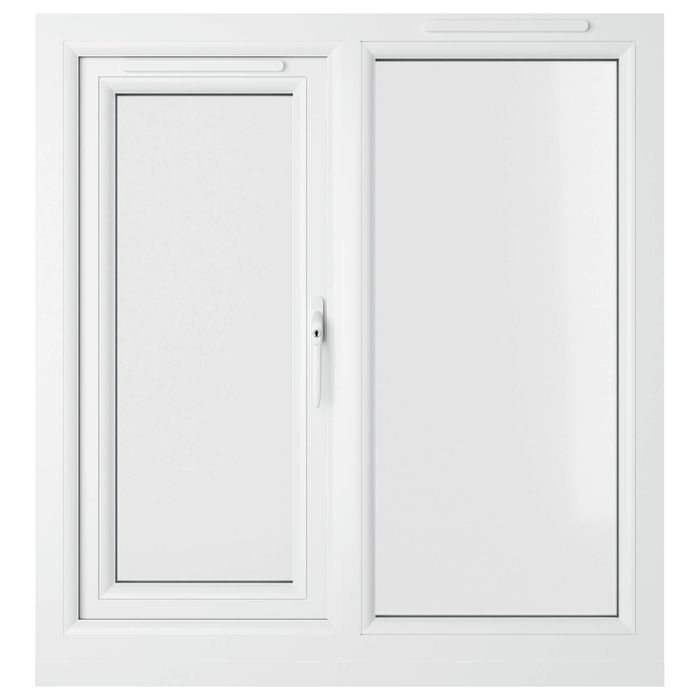 Crystal 2 Clear Glass Triple Glazed uPVC Window - White - Right Handed