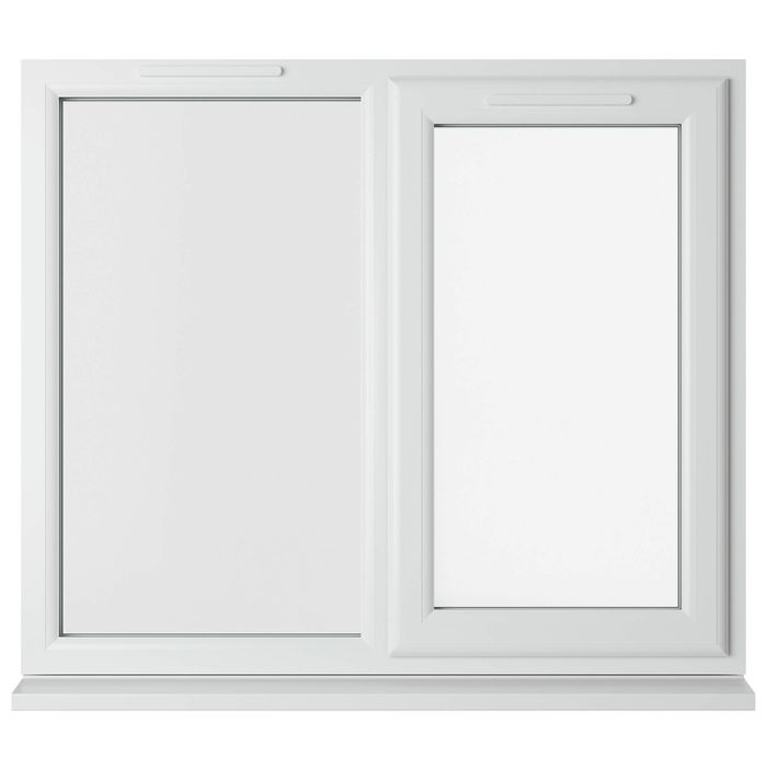 Crystal 2 Clear Glass Triple Glazed uPVC Window - White - Right Handed