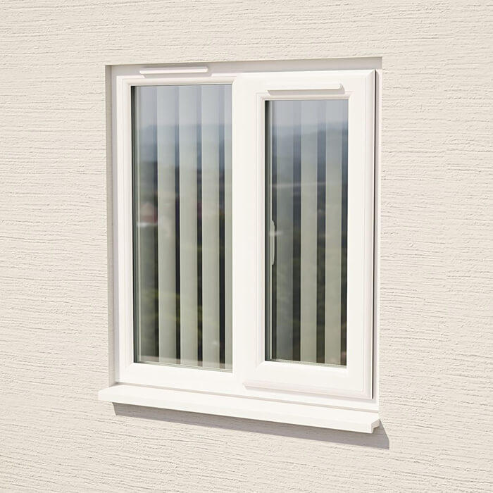 Crystal 2 Clear Glass Triple Glazed uPVC Window - White - Right Handed