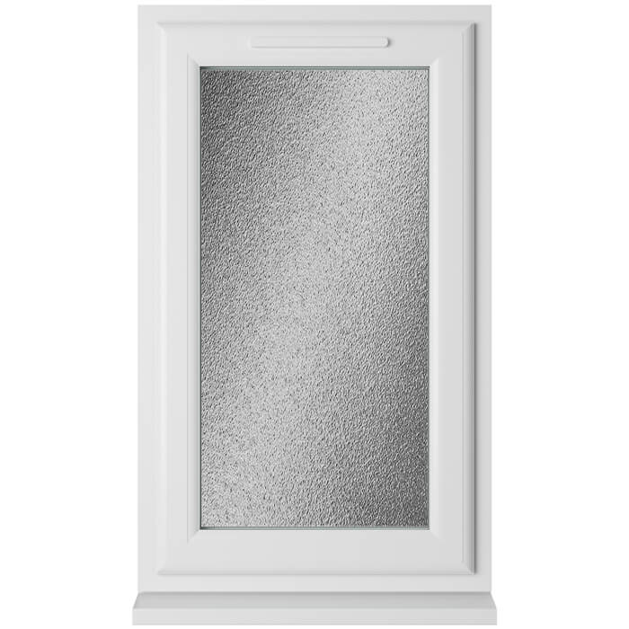 Crystal 1 Obscure Glass Triple Glazed uPVC Window - White - Left Handed