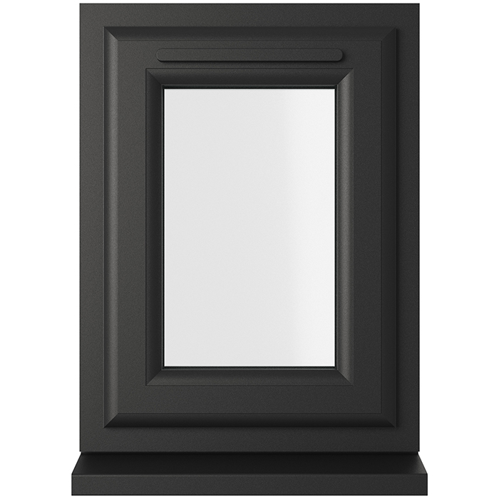 Crystal 1 Clear Glass Double Glazed uPVC Window - Black and White