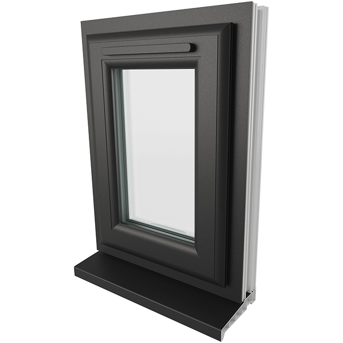 Crystal 1 Clear Glass Double Glazed uPVC Window - Black and White