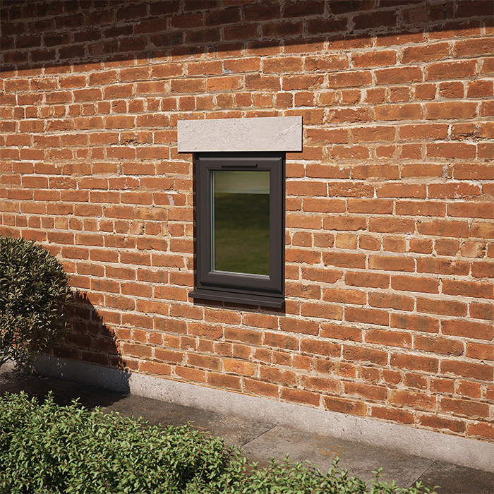 Crystal 1 Clear Glass Double Glazed uPVC Window - Black and White