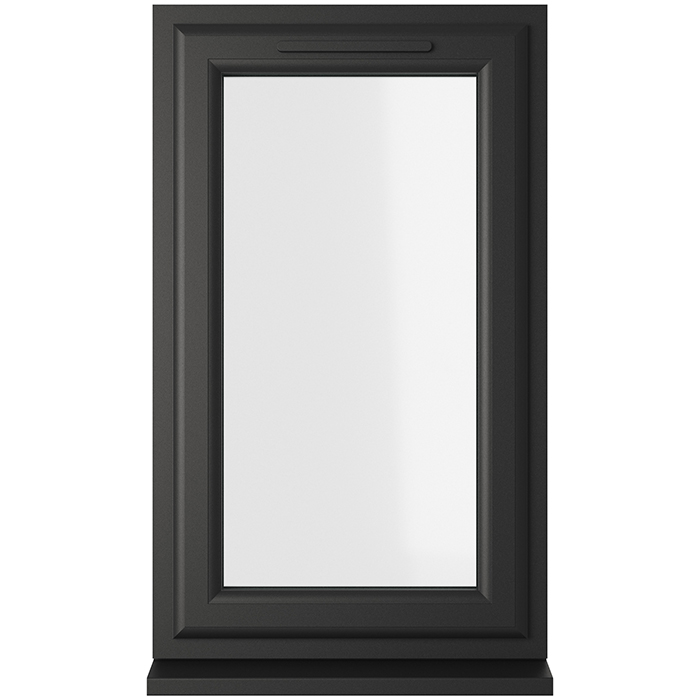 Crystal 1 Clear Glass Double Glazed uPVC Window - Black and White