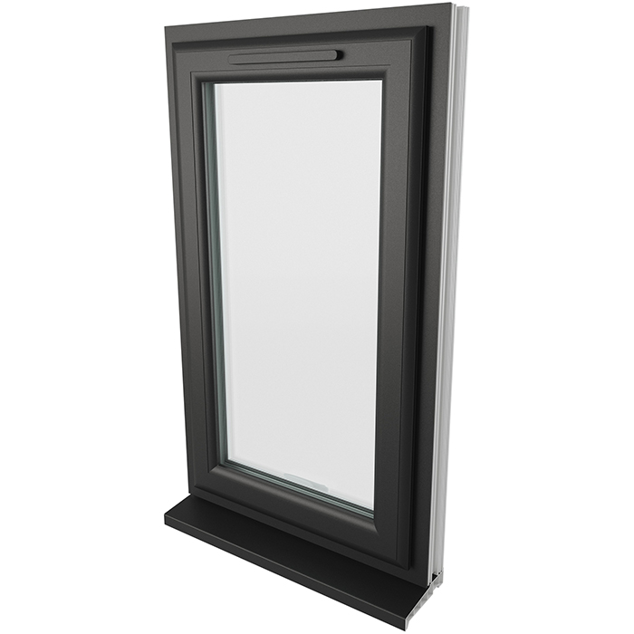 Crystal 1 Clear Glass Double Glazed uPVC Window - Black and White