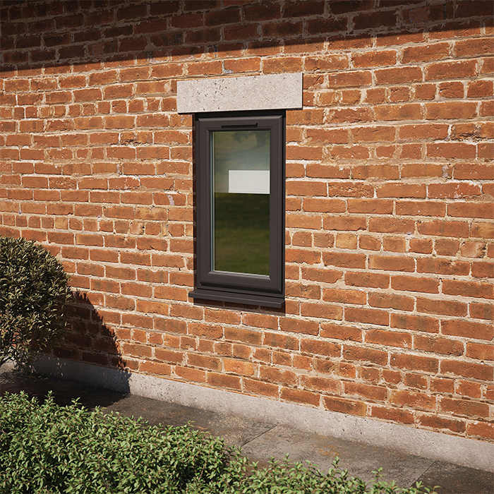 Crystal 1 Clear Glass Double Glazed uPVC Window - Black and White