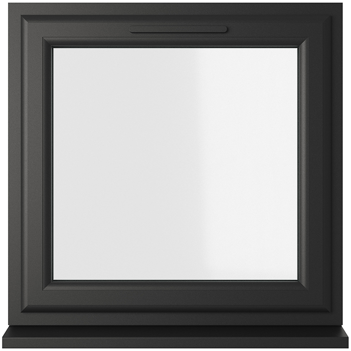 Crystal 1 Clear Glass Double Glazed uPVC Window - Black and White