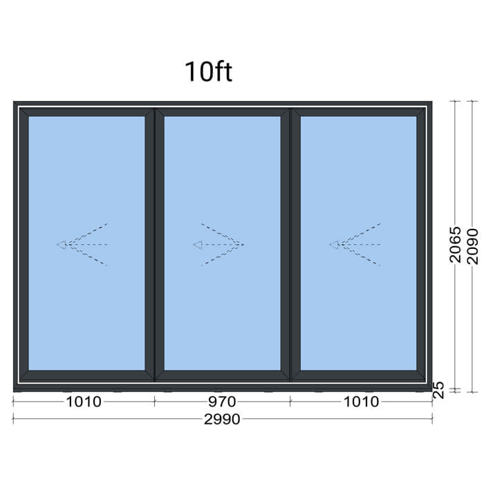 LPD Aluvu Aluminium Right Hand External Bi-Fold Door Set in Prefinished Anthracite Grey
