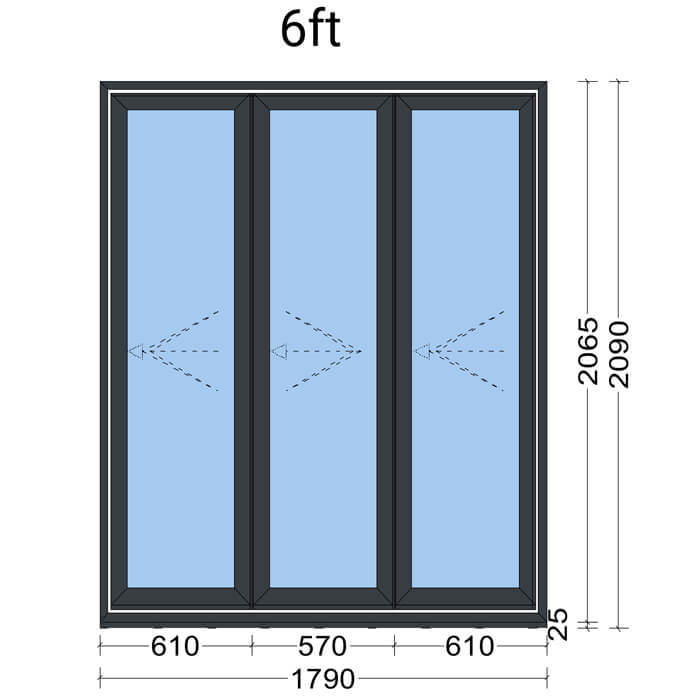 LPD Aluvu Aluminium Right Hand External Bi-Fold Door Set in Prefinished Black