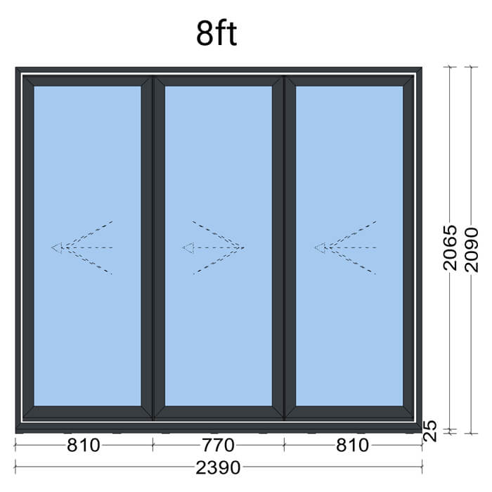 LPD Aluvu Aluminium Right Hand External Bi-Fold Door Set in Prefinished Black