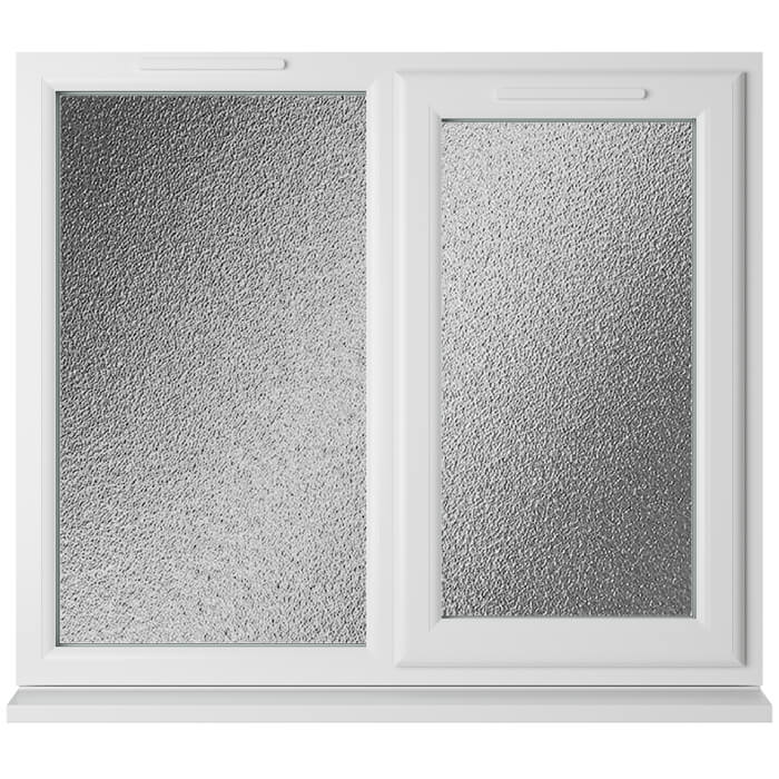 Crystal 2 Obscure Glass Triple Glazed uPVC Window - White - Right Handed
