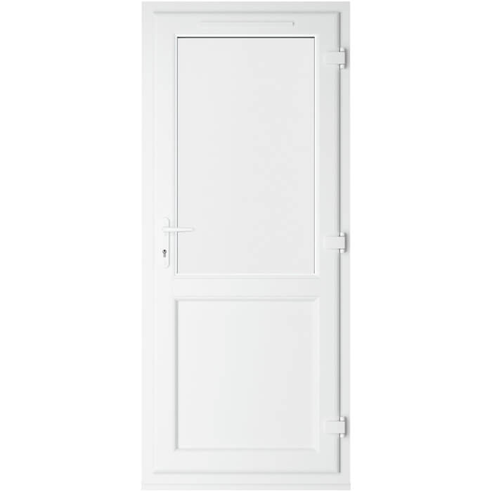 Crystal uPVC Left Hand External Patio Door with 1 Panel and 1 Clear Double Glazed Light - Grey-White