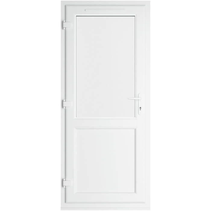 Crystal uPVC Right Hand External Patio Door with 1 Panel and 1 Clear Double Glazed Light - Grey-White