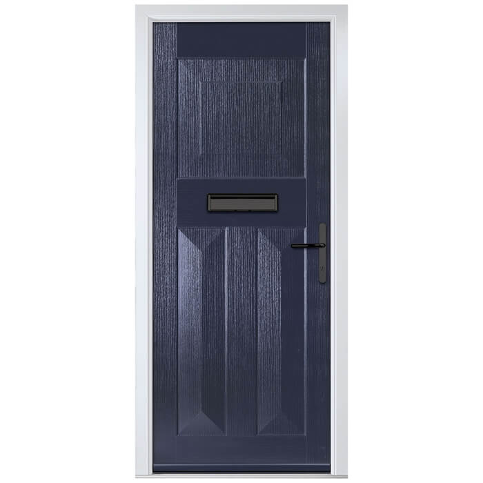 Crystal Eaton Left Hand External Door with 3 Panels - Blue